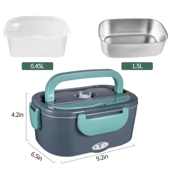 REMAKE Elektrisk Lunchboxvärmare 2 i 1 Bärbar Uppvärmd Lunchbox för Bil Lastbil Hem Kontor Vuxna Matvärmare Läckagesäker