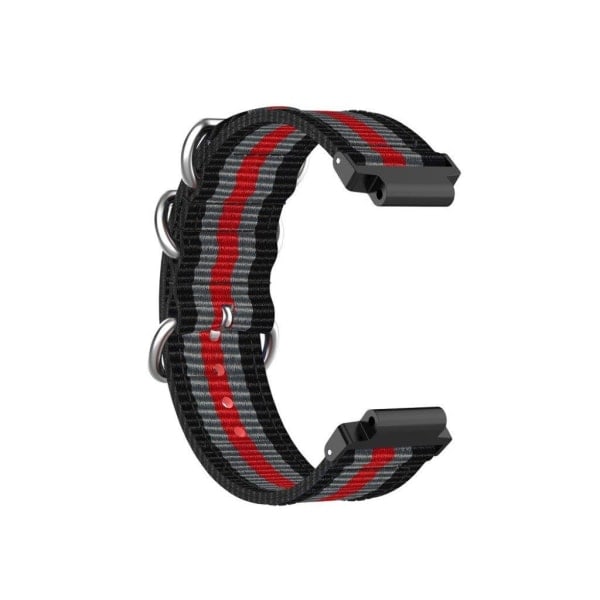 Garmin Forerunner 220 / 230 / 235 / 630 / 620 / 735 Nylon Armband - Svart / Grå / Röd Flerfärgad