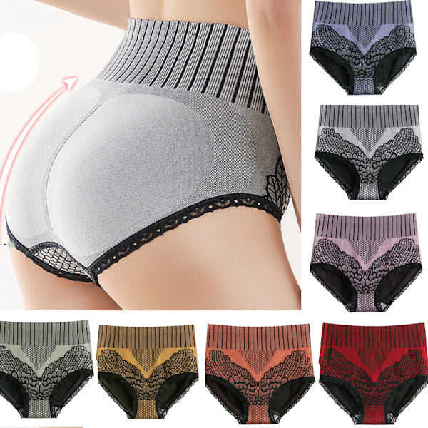 REMAKE 8 Pieces Women's High Waist Seamless Panties L