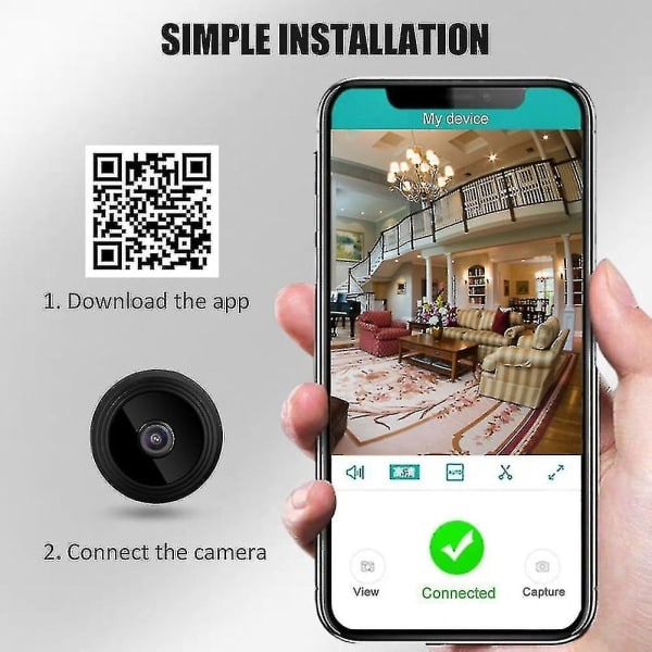 REMAKE 3-pack Mini Wifi-kameror, Trådlösa kameror med ljud och videoströmning, HD 1080p Hem