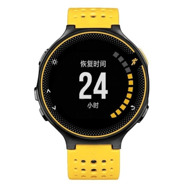 Garmin Forerunner 220 / 230 / 235 / 620 / 630 Dobbelt Farvet Silikon Urrem - Gul / Sort Gul