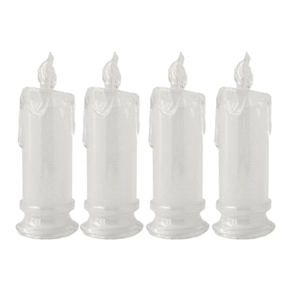 4 stk LED-lys uden flamme, LED-søjlelys, batterier inkluderet, dekoration til Halloween
