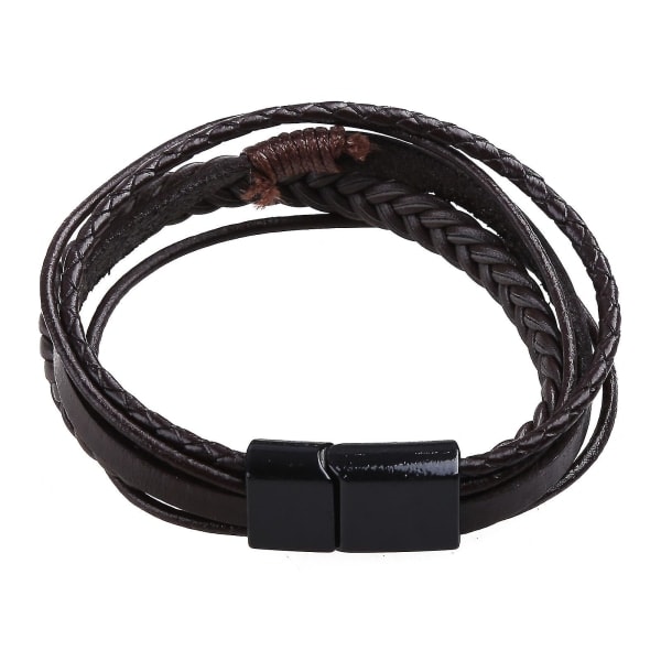 Læderarmbånd til mænd, flettet brun rustik gave til far, fars dag, armbånd