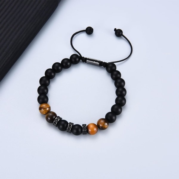 Gaver til menn gutter, kjæreste mann armbånd Tiger Eye armbånd for pappa bestefar sønn onkel bror, perle armbånd gave til bursdag far bestefar...