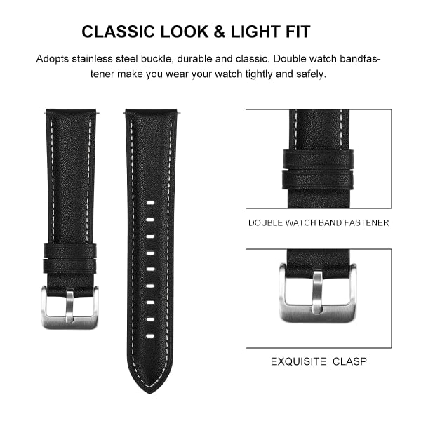 Samsung Galaxy Watch 3 (45 mm) rem i ægte læder Sort