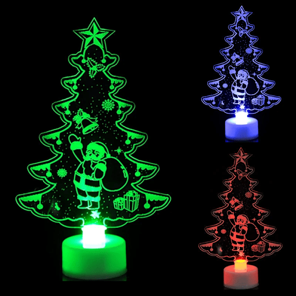 LED Mini Nattlys Fargerike Blinkende Lys Snømann Lampe Julepynt Bursdagsfest Nyttårsdekorasjon Festbelysning Snømann