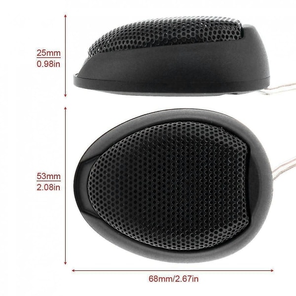 Universal bilstereo højttaler lyd 1000w dome tweeter super høj sort