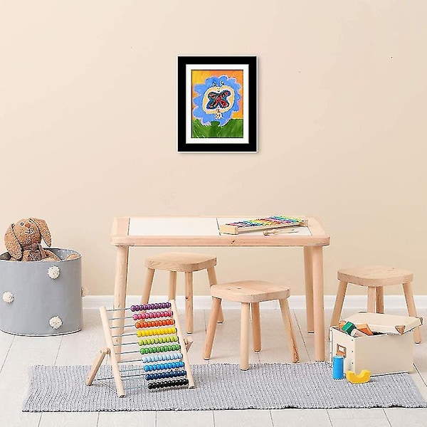 My Little Davinci Trebilde Ramme i Tre med 20 Ark - Perfekt for Barnekunst black