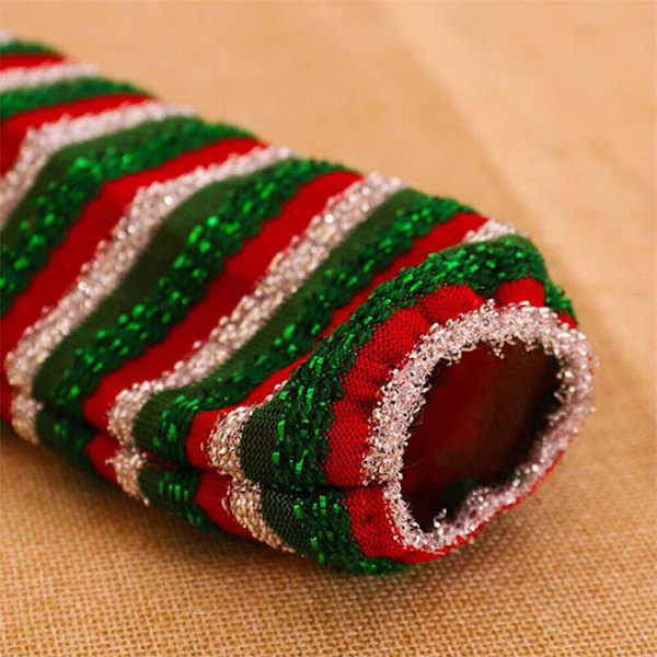 Randiga Tomtefotssockor 4-pack Julstolsbensöverdrag Bordstolsbensöverdrag Julmöbler Bensockor Semestergolvskydd Grön