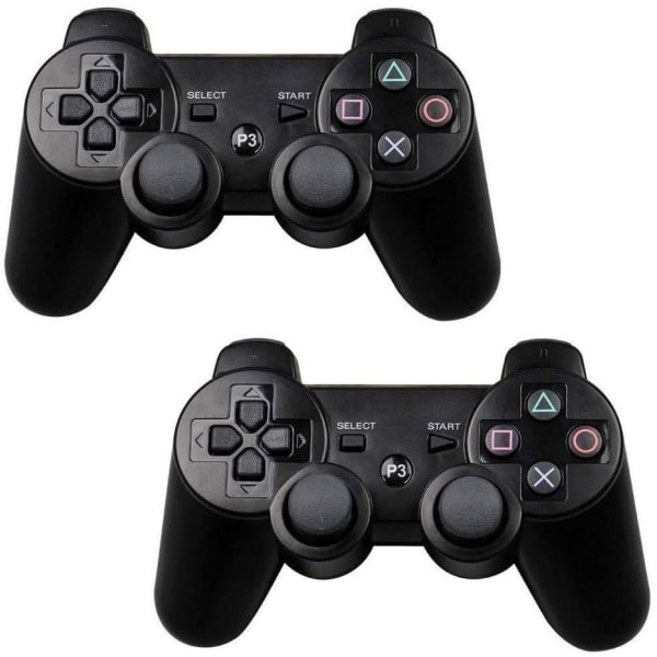 2 stk. PS3 Trådløs Controller Sort