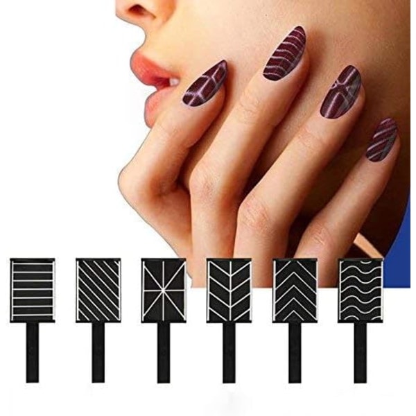 6 pcs 3D magic nail tool, cat eye magnet, pattern magnet stick