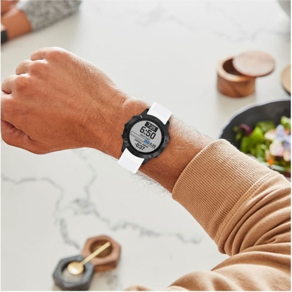 Silikoniranneke Garmin Fenix 7X/6X Sapphire GPS:lle jne. 22mm - Valkoinen