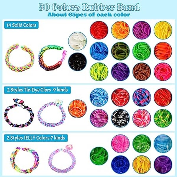 Loom Bands -setti 2500 käsityökappaletta 40 väriä rannekkeet tee itse
