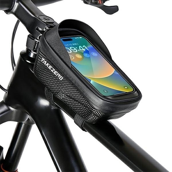 TAKEZERO A2 cykeltaske/holder, stelpose, sort/sort