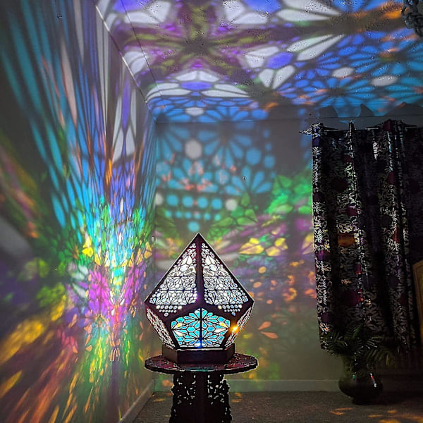 Suuri Pohjantähti Lattialampun, Bohemian Koristeellinen Lattialampun, LED Värillinen 3D Projektio Lamppu, Timantti Retro Lamppu, Sopii Kotiin, Juhliin, Jouluun