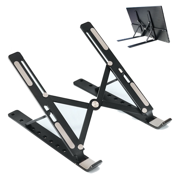 Laptop stand foldbar og justerbar Sort