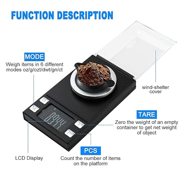 INF Digital mini lommevægt 50 g/0,001 g