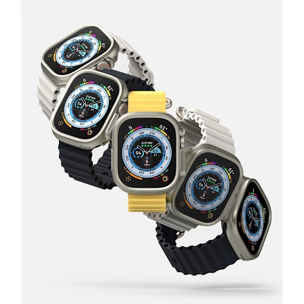 REMAKE Ringke Apple Watch Ultra 49 mm 2-PAK Skal Slank Titanium Grå/Klar