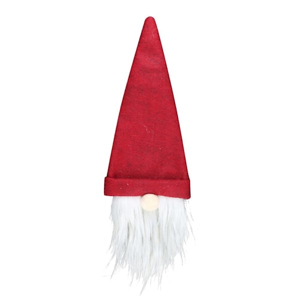 Tomte Julvinflaska Vinomslag Väska Present Matbord Fest Dekoration (Röd)