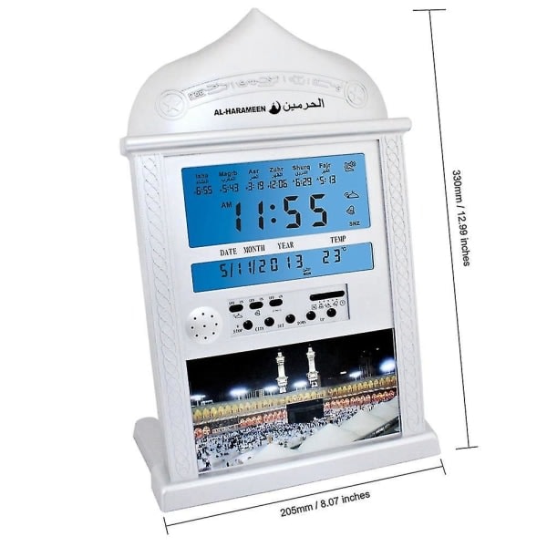 REMAKE Azan Moské Böne Klocka Islamisk Moské Azan Kalender Muslimsk Böne Väggklocka Alarm Ramadan Hem D pålitlig
