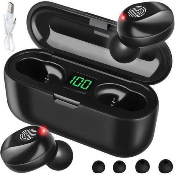 Trådløse Bluetooth-hovedtelefoner med Powerbank TWS - 6 timers batteri Sort