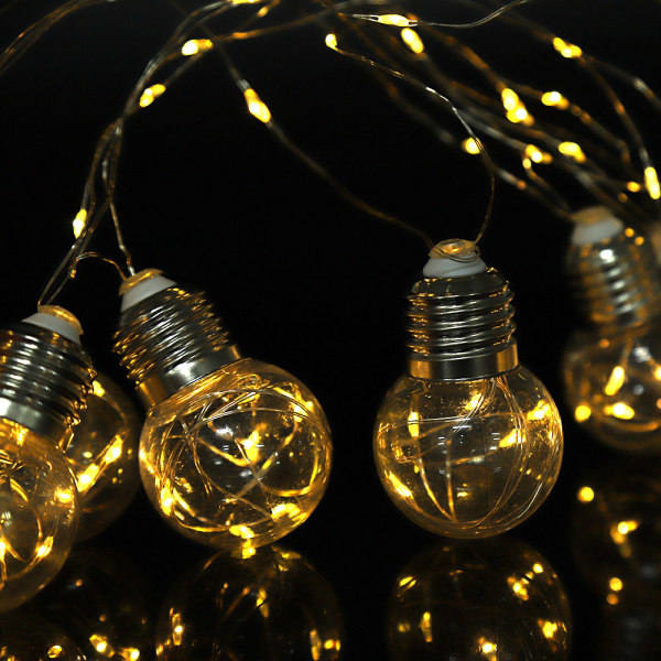 LED-valoketjut jouluun, häihin ja puutarhan koristeluun 100~240V EU-pistoke (lämmin valkoinen)