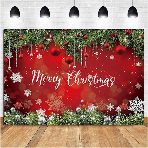 Glædelig Jul Fotobaggrund Rød Jul Snefnug Baggrund Til Vinter Nytårsaften Hjem Jul Party Dekoration Banner 7x5 Ft.
