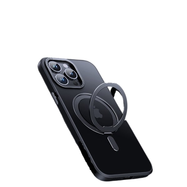 Magnetiskt skyddande telefonfodral med osynligt stativ kompatibelt med iPhone iPhone 14 Pro Max Svart