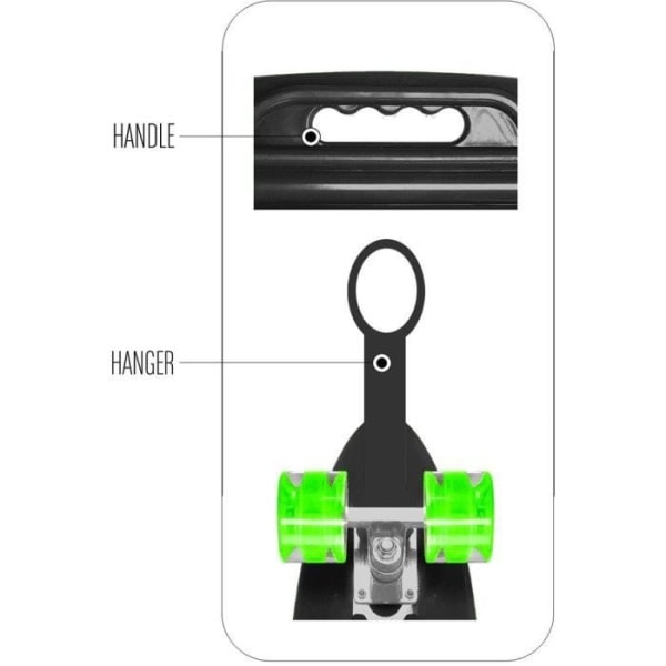 STAMP Skateboard 24 x 7 SKIDS CONTROL med håndtag og lysende hjul