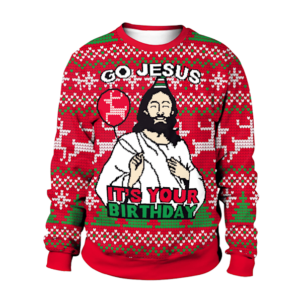 Rolig Jultröja med Långärmad för Män och Kvinnor, Rundhalsad Jumper Pullover Topp CL