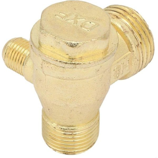 Port Check Valve til Luftkompressor, Luftkompressorventil, Trevejs Check Valve, Messing Check Valve til Forbindelse af Rørfittings