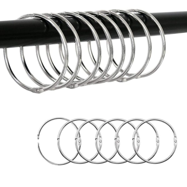 Öppningsbara gardinringar / duschgardinringar 30 st Silver 60 mm