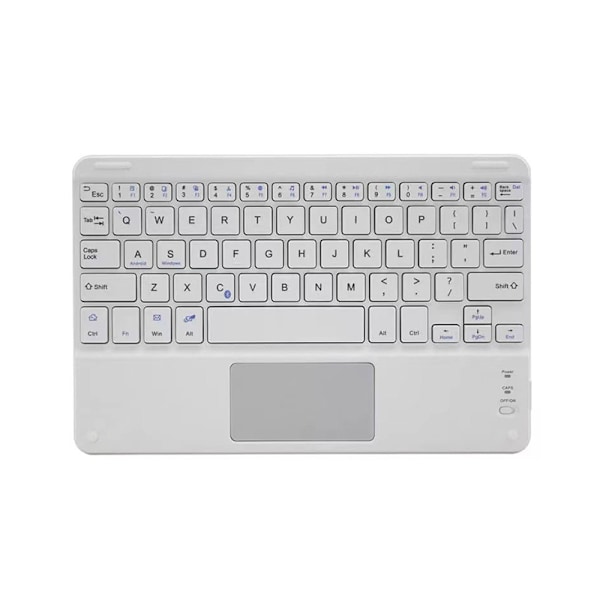 Trådløst tastatur med styreflate for nettbrett Hvit