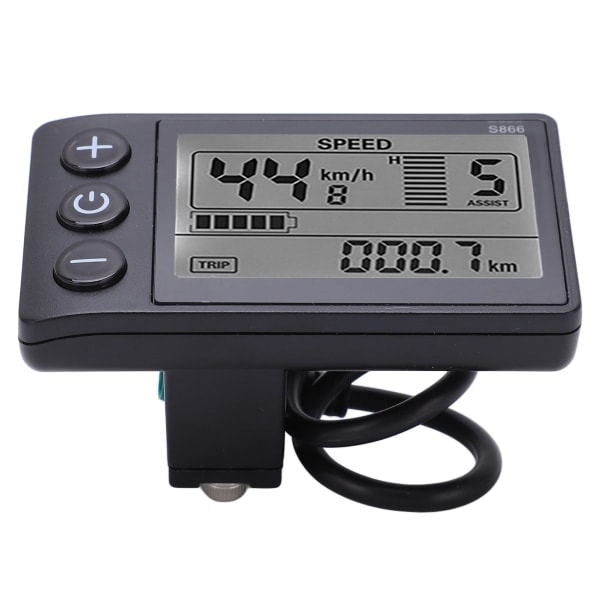 Elektrisk Cykel S866 LCD Display Meter 24V 36V 48V Kontrolpanel med Vandtæt Stik