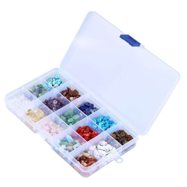 DIY - Pärlbox - Kristallpärlor - Smyckestillverkning - Stenar flerfärgade