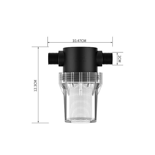 Högflödesnätfilter - 1/2\" hane-anslutning vattenfilter 40 Mesh