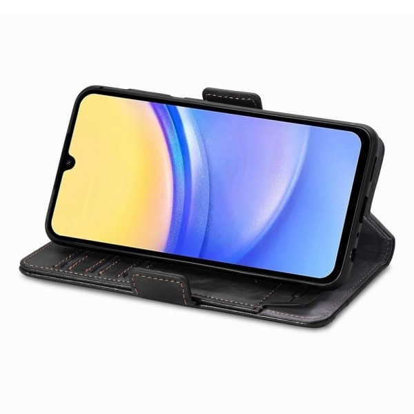 SKALO Samsung A15 5G CASENEO 002 Series Premium PU Läderplånbok Svart