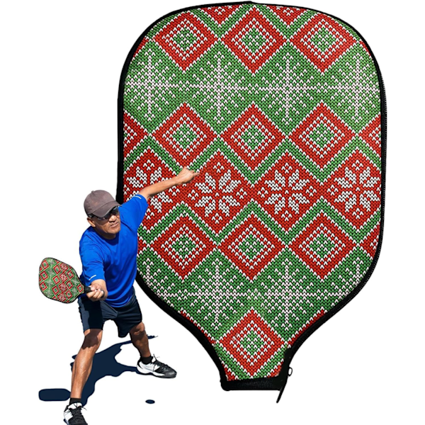 Dragkedja Paddelfodral, Skyddande Fodral för Padelracketar och Pickleball Paddel, Förvaringsväska för Padelbollar Jul