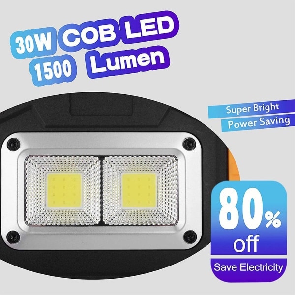 Genopladelig COB Arbejdslys, Bærbar 30w Flood Light Led Arbejdslys