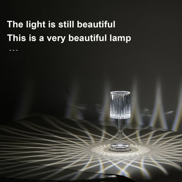Modern kristallbordlampa romantisk nattlampa touchkontroll akryl bärbar elegant dekorativ sänglampa för sovrum vardagsrum