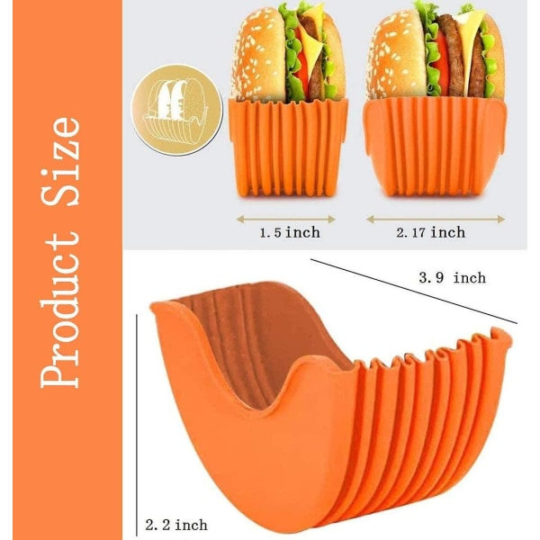Burgerholder, genanvendelig hamburger hurtigboks, udvidbar hamburger uden rod, hamburger i silikone blå
