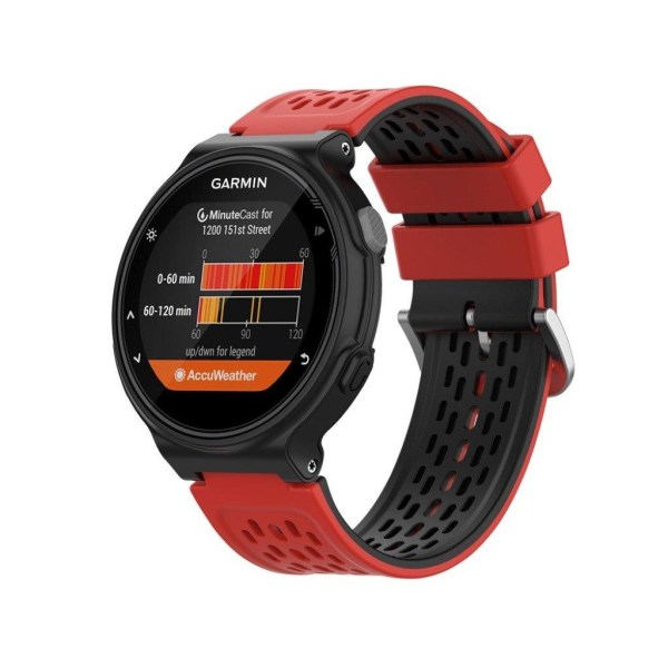 24 mm:n kaksoiskerroksinen silikoniranneke Garmin Forerunner -laitteelle - Punainen / Musta Röd