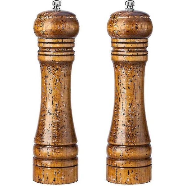 REMAKE Salt- og peberkværnsæt, vintage egetræskværn til peber og saltshaker