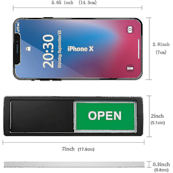 Öppet Stängt Skylt, Öppna Skyltar Sekretess Skjutdörrskylt Indikator C Silver-open close sign