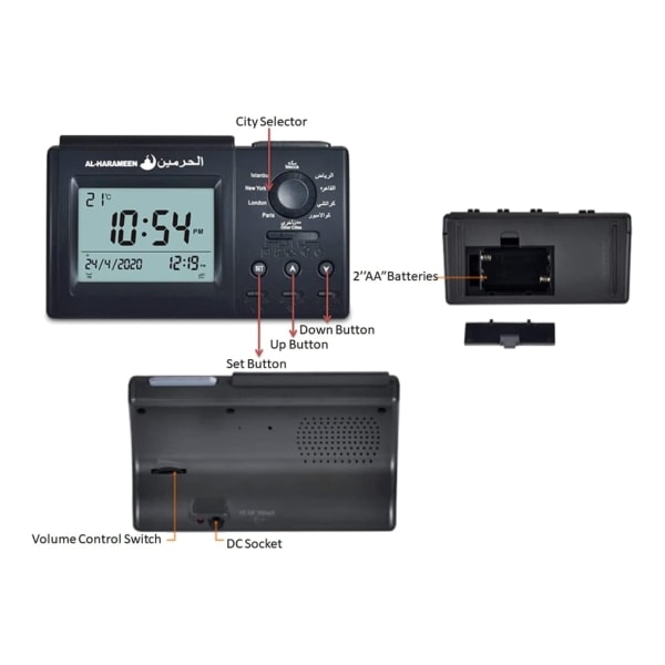 Azan väckarklocka islamisk digital klocka muslimsk Azan väckarklocka för alla böner inklusive riktning Hem Kyrkan