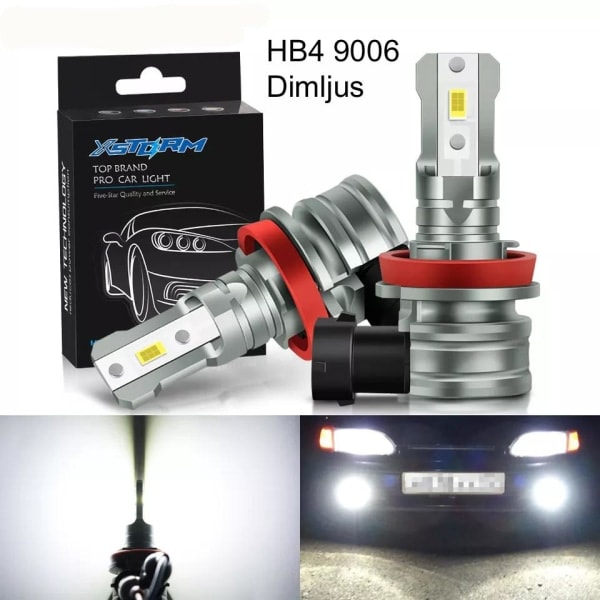 Tågeforlygter Hb4 9006 Led-lamper 6000K 1800 lumen 12v Sølvgrå