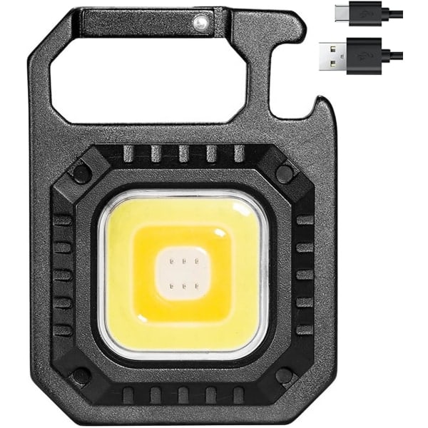 Lommelygte 700 Lumen Magnetisk COB Lommelygte 500mAh USB Genopladelig Lys Arbejdslys Bærbar Nøglering Lommelygte med 7 Lystilstande