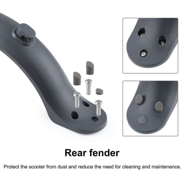 Bakskärm för Xiaomi M365/m365 Pro scooter med skruvar och skruvlock