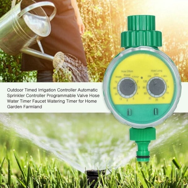 Vanntimer, Automatisk Hagevanning, Vannsikker LED-Skjerm Vanningstyring for Planter, Plen, Hage, Grønnsakplanting