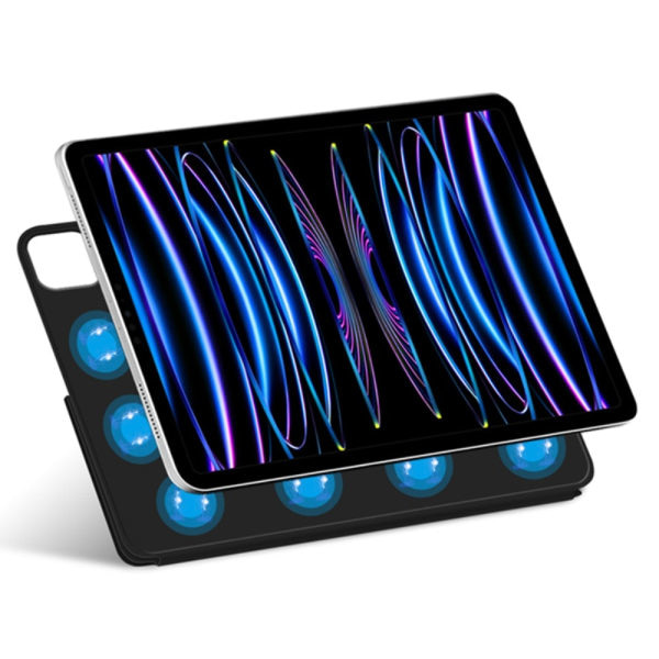 SKALO iPad Pro 13 (2024) Magnetiskt Fällbart Fodral med Magnetisk Bak Sida Svart